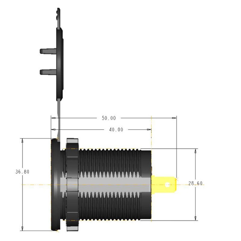 (3c) Củ Sạc Trên Ô Tô Cổng Usb Kép Qc3.0 12v 24v Có Công Tắc Cảm Ứng