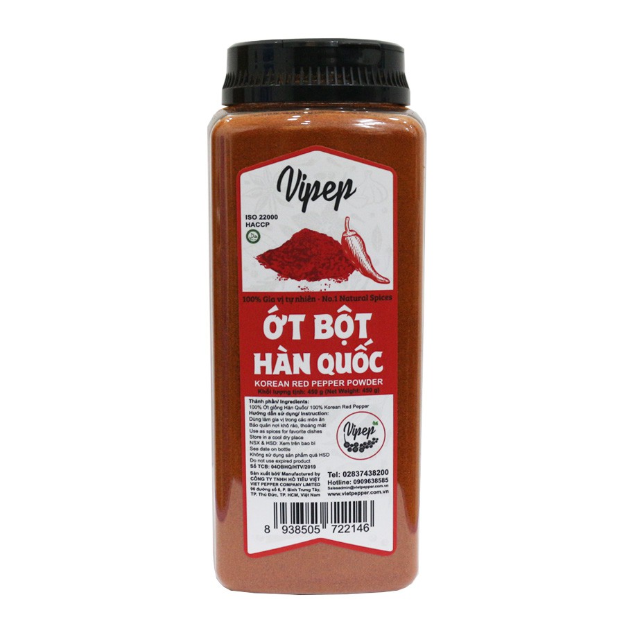 Ớt Bột Hàn Quốc Làm Kim Chi Vipep 450gr Nguyên Chất Đảm Bảo Chất Lượng