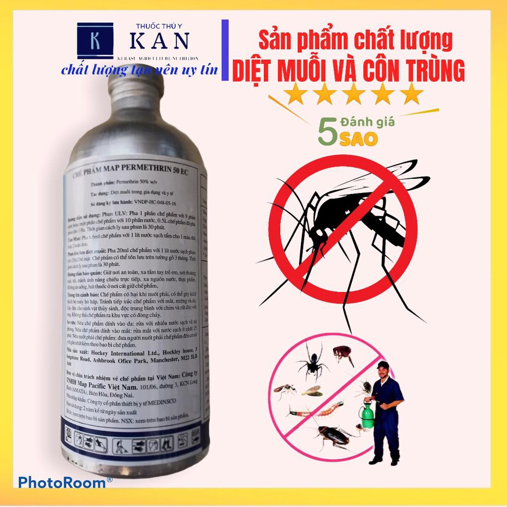 3 Lít thuốc diệt muỗi, ruồi, kiến, rán và côn trùng các loại chai nhôm 1 lít