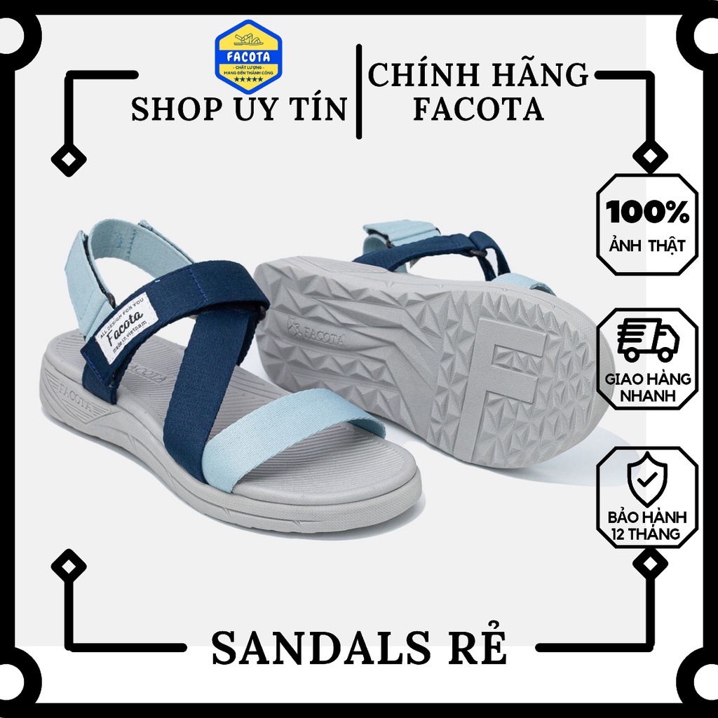 Facota | Giày Dép Sandal Nam, Nữ Unisex Thể Thao Xanh Phối Dây Đi Học, Đi Chơi Nn10