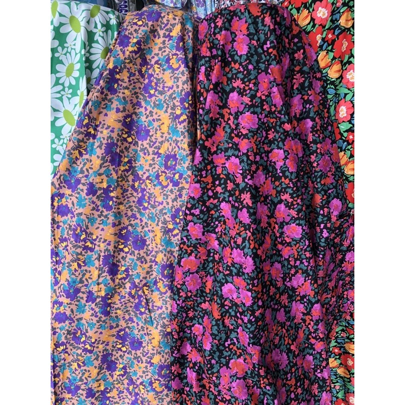 vải thô cotton hoa tú cầu siêu hot