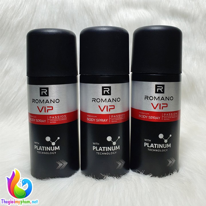 Xịt Khử Mùi Romano Vip Passion 150ml - Mẫu Mới 2020