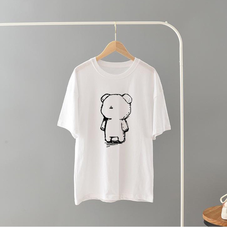 [Ảnh thật] Áo thun tay lỡ cotton Bear [ áo thun tay lỡ unisex nam nữ đều mặc được] | BigBuy360 - bigbuy360.vn