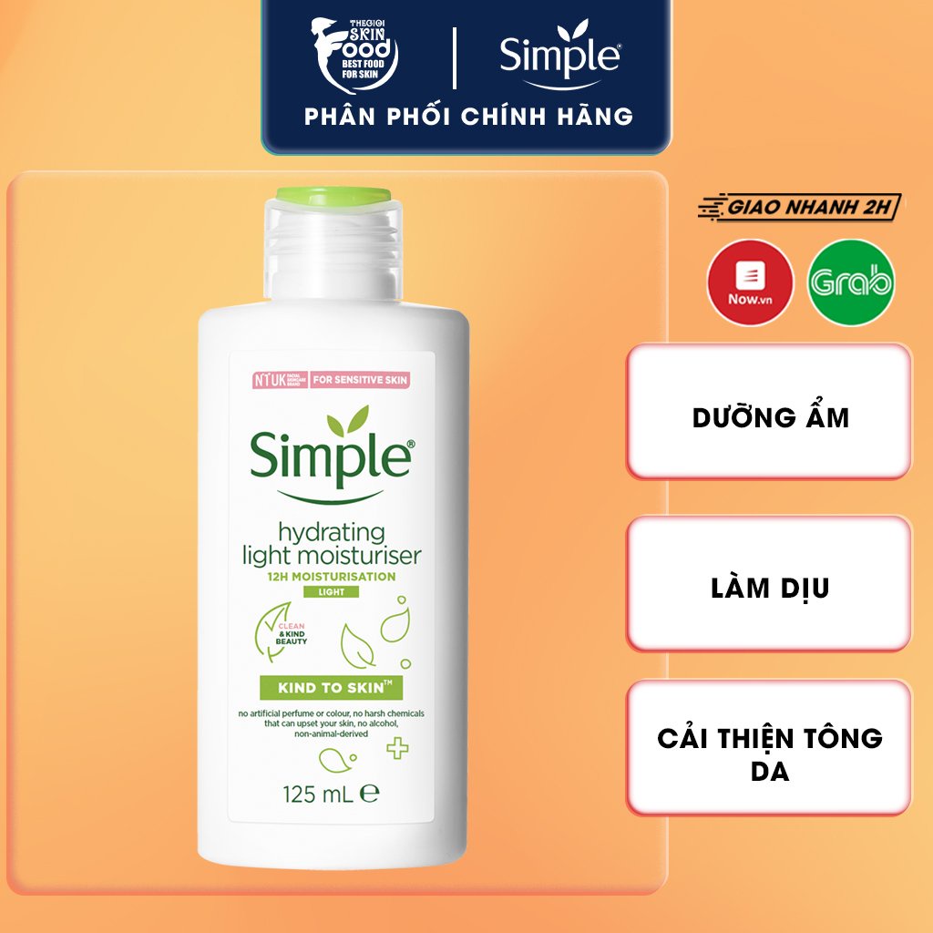 Kem Dưỡng Da Ẩm Mịn Simple Hydrating Light Moisturiser 125ml