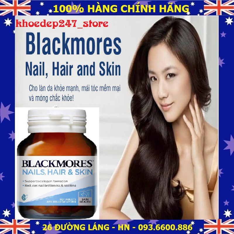 Thực phẩm chức năng Blackmores Nail, Hair and Skin - 60 viên của Úc