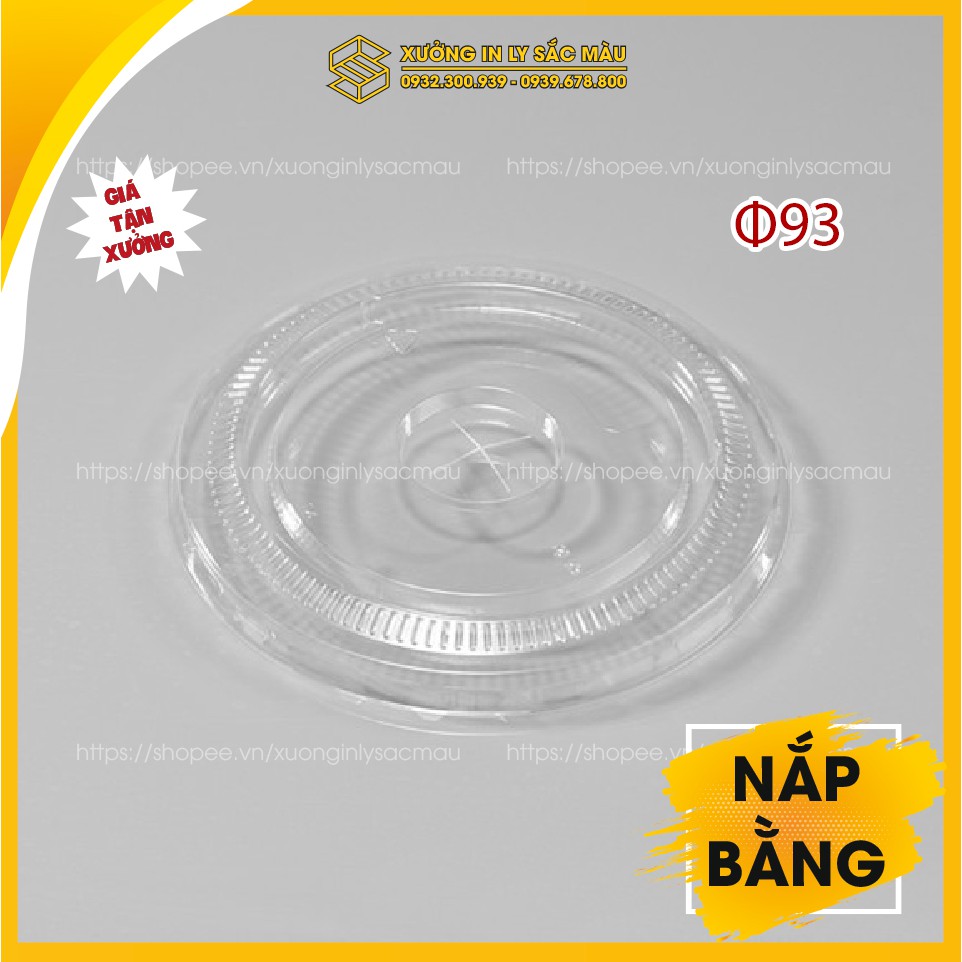 Sỉ 50 Nắp bằng PET 90 - 93 - 95 - 98, nắp ly trà sữa cà phê nước ép