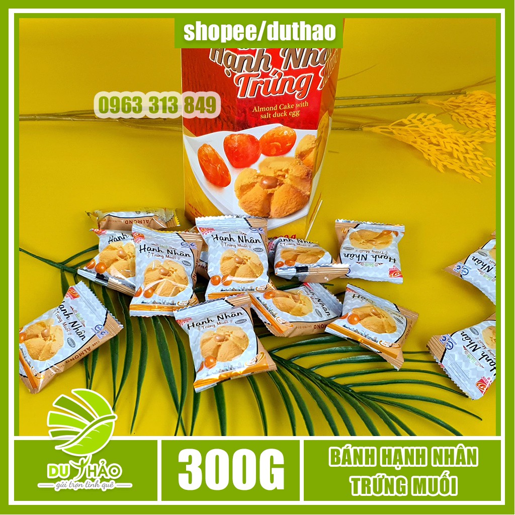 Bánh hạnh nhân trứng muối Tân Huê Viên 300g đặc sản Sóc Trăng, bột bánh min tan nhanh trong miệng rất ngon
