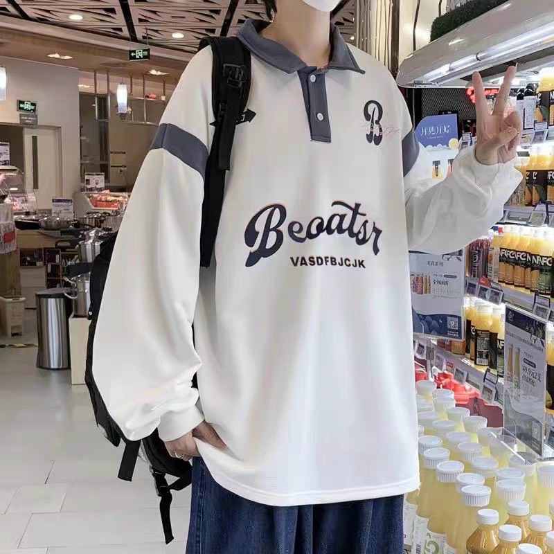 Polo Dài Tay Oversize Dáng Rộng Beoatsr Form To Nam Nữ Unisez Uzzlang Hot Trend