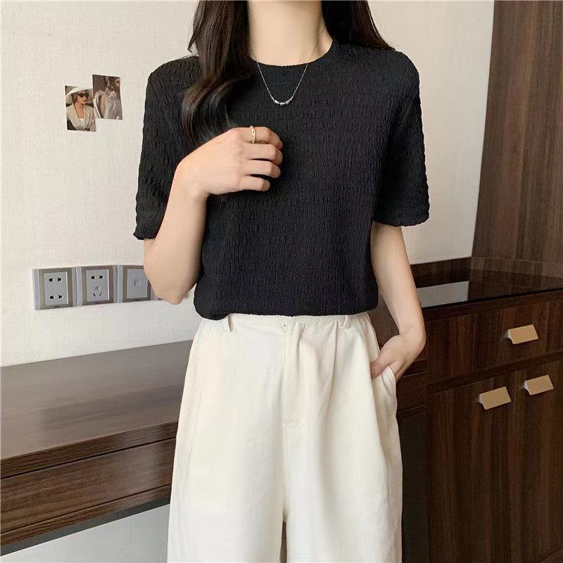 Áo Chiffon Cổ Tròn Dáng Rộng Thời Trang Mùa Hè 2022 Mới Cho Nữ