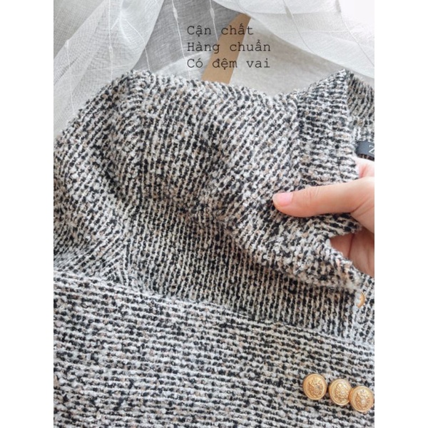 ÁO DẠ  TWEED TIÊU  KHUY ĐỒNG SIÊU HOT 🥰