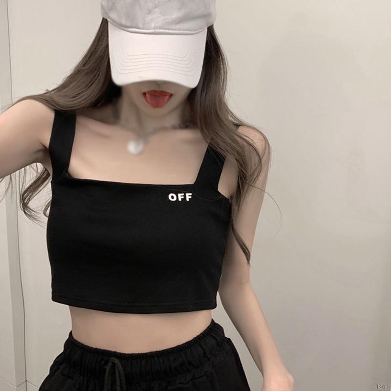 Áo sát nách dệt kim họa tiết chữ in thiết kế quyến rũ