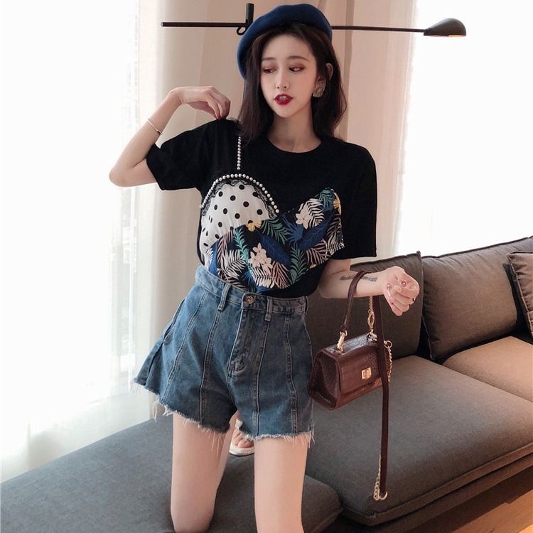 Áo Thun Ngắn Tay Dáng Rộng Thiết Kế Mới Thời Trang Theo Phong Cách Hàn Quốc Cho Nữ