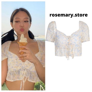 Áo croptop hoa jennie blackpink