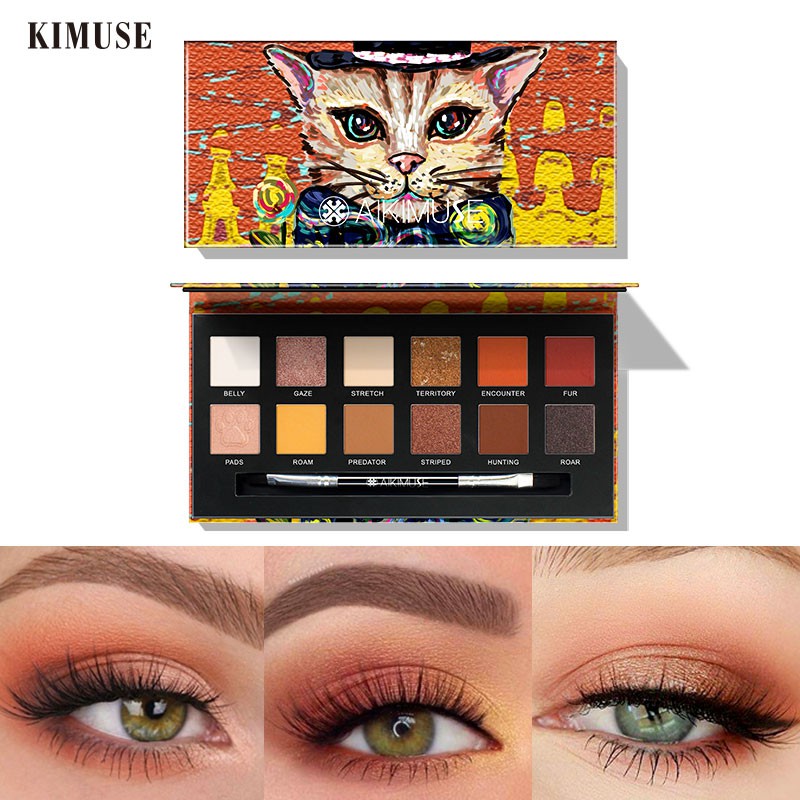 Bảng phấn mắt AIKIMUSE 12 màu ánh nhũ chống thấm nước lâu trôi 150g | BigBuy360 - bigbuy360.vn