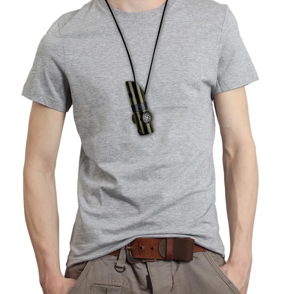 Bộ Sinh Tồn Đi Phượt La Bàn, Nhiệt Kế ,Còi, Đèn Pin [ 1 Chiếc ]