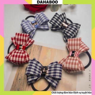 Dây buộc tóc nơ, cột tóc nơ 2 tầng hoạ tiết đẹp xinh xắn dễ thương DAHABOO DB11