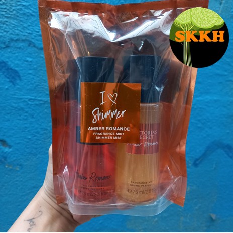 Set 2 chai xịt thơm body Vic amber và amber shimmer 75ml skkh