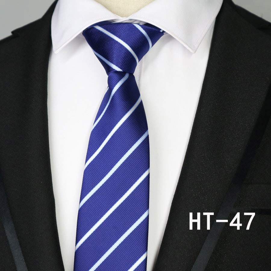 Cà Vạt Lụa JACQUARD 7CM Họa Tiết Sọc Thời Trang Cho Nam