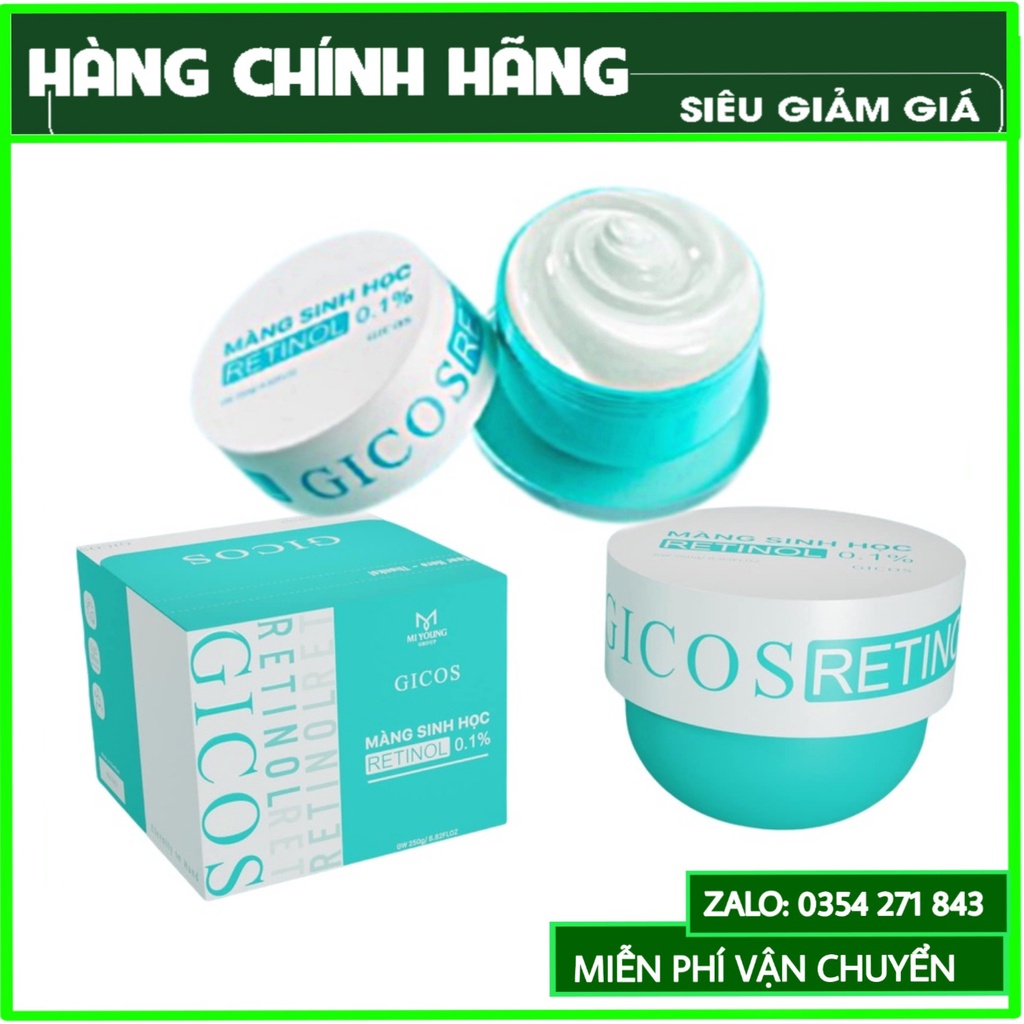 [Chính Hãng] Màng Sinh Học Gicos Retinol 0.1%, Kem Body Trắng Da Mịn Màng Ngăn Ngừa Lão Hoá Hộp 250g