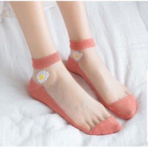 Combo 10 đôi Tất Lưới Hoa Cúc kèm túi - Túi 10 Đôi Tất Nữ Cổ Ngắn Sang Chảnh có sẵn
