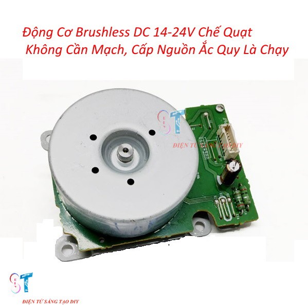 Động Cơ BLDC Brushless Chế Quạt, Máy Mài DC 15v - 24V trục 5mm (cấp điện là chạy, không cần mạch)