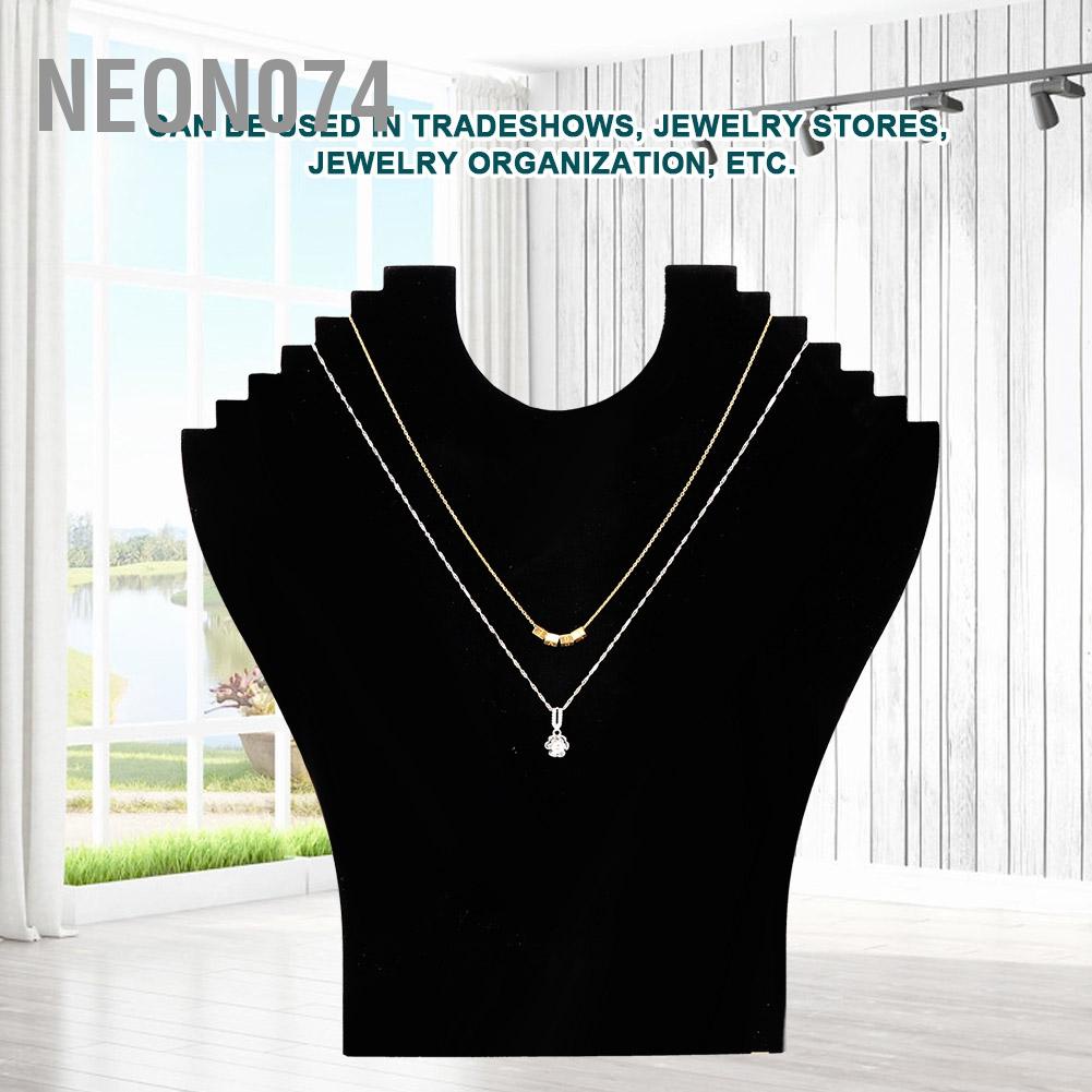 Neon074 Màu đen Flannel Vòng cổ Mặt dây chuyền Trang sức Bức tượng bán thân Giá treo đỡ