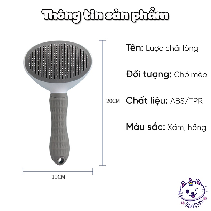 Lược chải lông chó mèo có nút bấm CHÍNH HÃNG CLEAN chải lông chó mèo