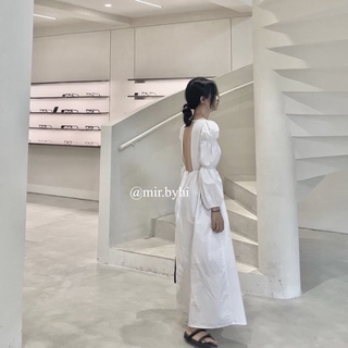 MANGO DRESS | mir.byhi | Đầm hở lưng tay nhún phồng