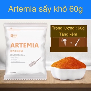 Artemia sấy khô túi 60g( tặng kèm ống và thìa ) - thức ăn cá cảnh