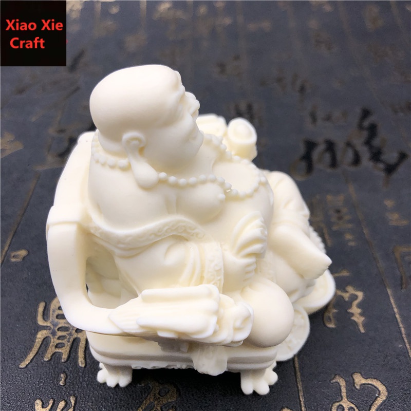 Tượng Phật Di Lặc Trái Cây Màu Ngà Trang Trí Bể Cá An Toàn Giao Hàng Miễn Phí
