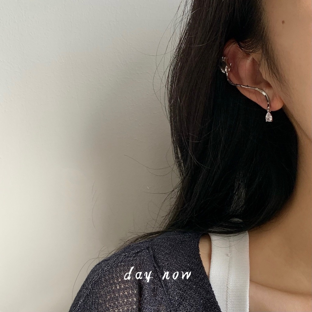 Khuyên Tai Dạng Kẹp Tích Hợp Kẹp Đính Đá zircon Hoa Hồng Thời Trang Đường Phố vintage Cá Tính