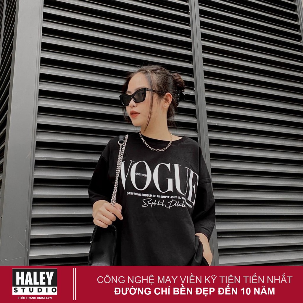 Áo Thun Unisex Tay Lỡ Form Rộng Nam Nữ VOGUE vải cotton phong cách Hàn Quốc TN598 Haley | BigBuy360 - bigbuy360.vn