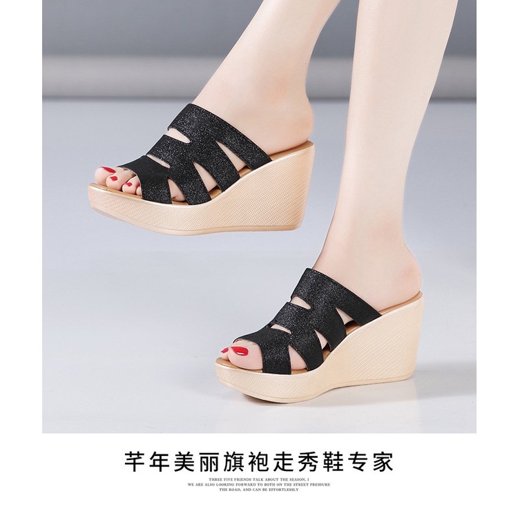 Dép đế xuồng quai kiểu ánh kim