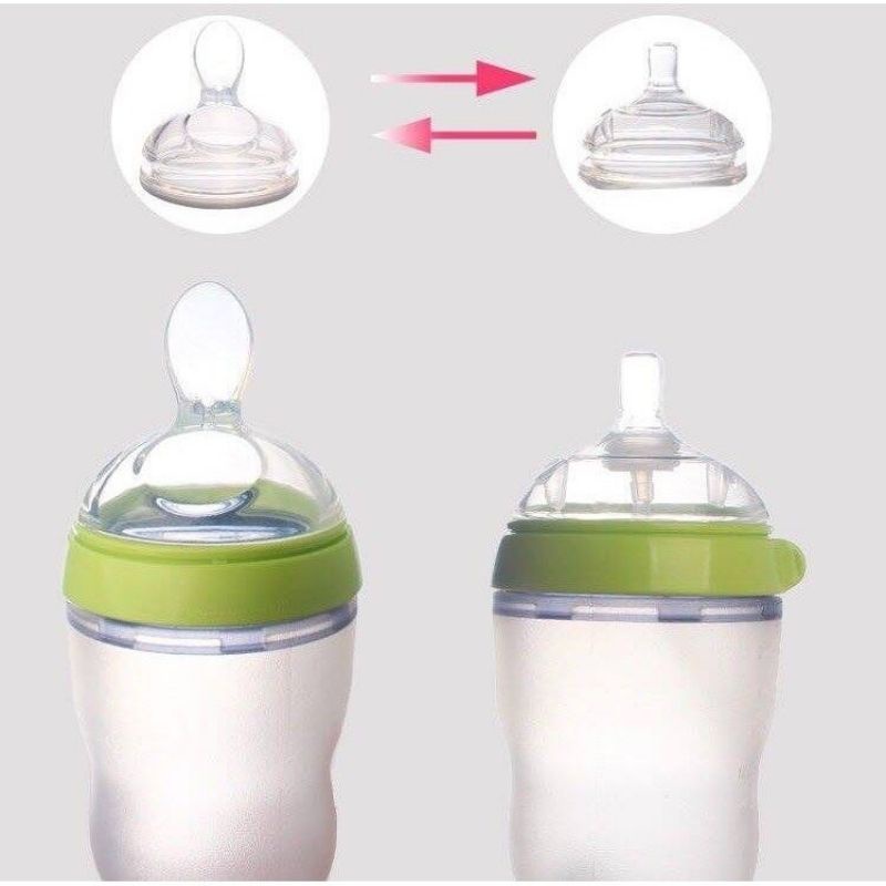 Núm thìa silicone mềm Como thay thế núm ti bình CMTM 150ml 250ml cho bé không chịu ti bình CM04 Homedy Kids