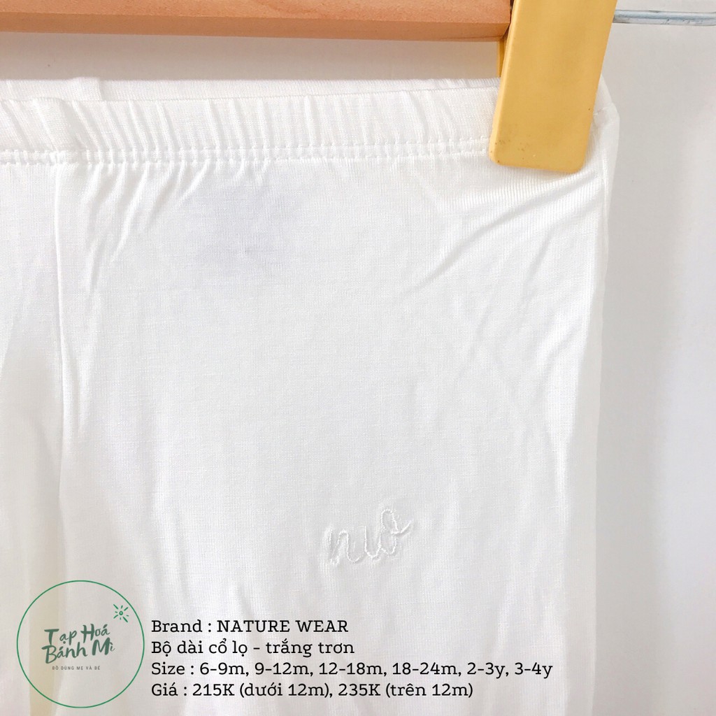 Bộ dài cổ lọ NatureWear - trắng