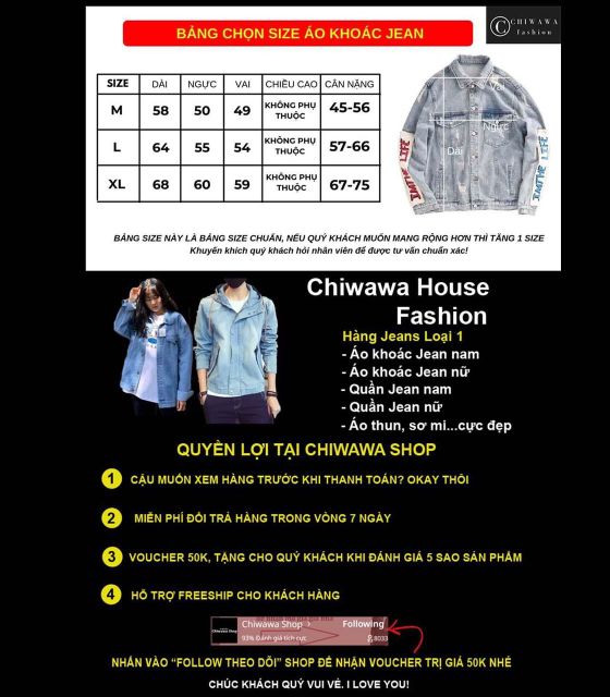 [Loại 1] Áo khoác jean nam nữ Unisex cổ điển Denim 2 màu xanh và đen hàng chuẩn shop loại 1