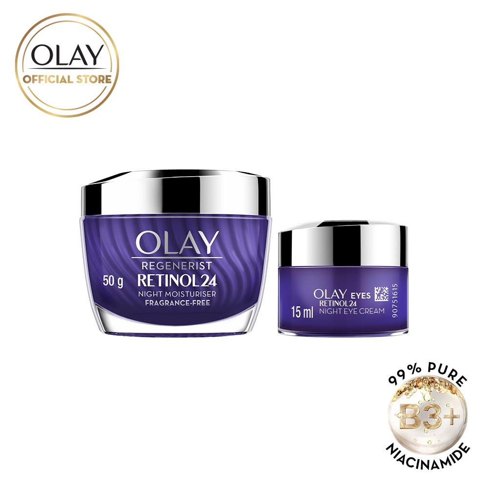 Combo 2 Kem Dưỡng Ẩm Olay 50gr Kem Mắt Olay Ngăn Ngừa Lão Hóa Retinol24 15ml