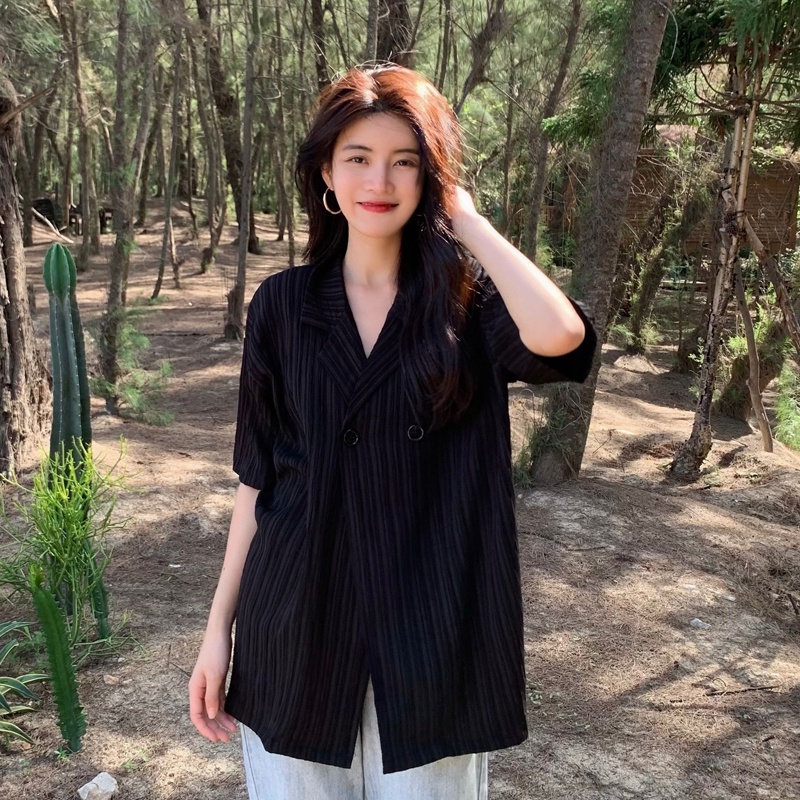 「 WELOVE1 」Áo Sơ Mi Tay Ngắn Dáng Rộng Thiết Kế Mới Thời Trang Mùa Hè Phong Cách Hàn Quốc Trẻ Trung Cho Nữ