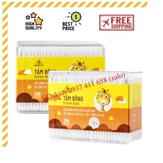 Tăm Bông Trẻ Em Merigo Bạch Tuyết Hộp 336 Que- Hộp Chữ Nhật