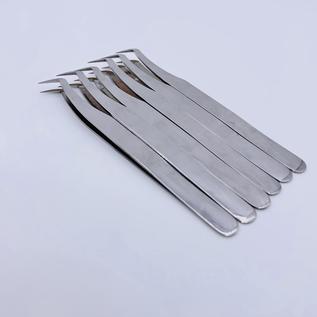 Nhíp VOLUME Mega Bạc- Volume Vàng MŨI NHÁM NANO_12mm_mũi quạ _ dụng cụ nối mi_THÚY HÀ