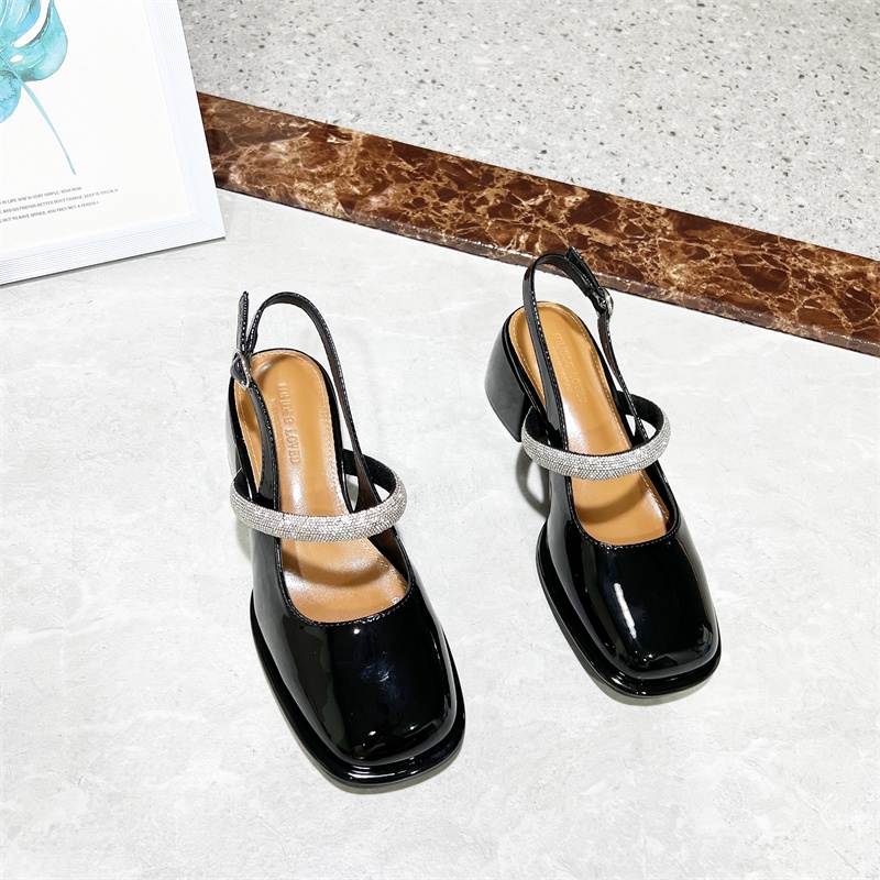 Giày nữ đế dày gót vuông mũi vuông thời trang Mary Jan kiểu dáng nước ngoài phong cách trẻ năng động chắc chắn êm chânJ1