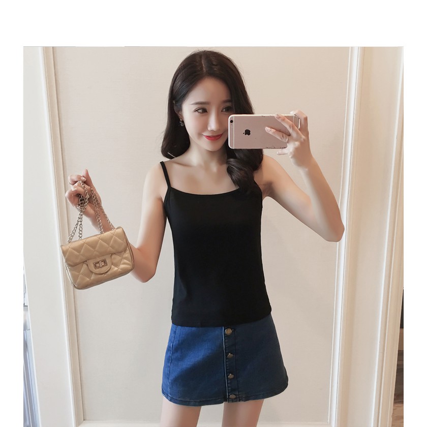 Áo thun SUXI 2 dây màu trơn thời trang đơn giản