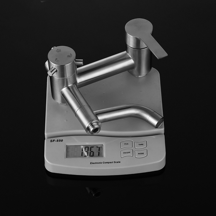 Bộ sen cây tắm đứng Nóng lạnh Inox MỜ chống gỉ sét kèm bộ bát sen tắm và tay sen inox tròn dẹt - QM.BSC004
