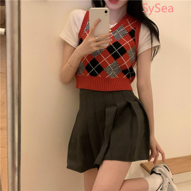 Áo Dệt Kim Sát Nách Thời Trang Mùa Hè Cho Học Sinh