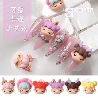 Set 10 charm cô gái kute gắn móng tay