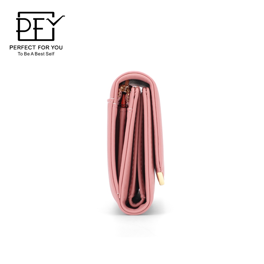 Ví PERFECT FOR YOU bằng da PU gấp gọn thời trang dễ thương cho nữ