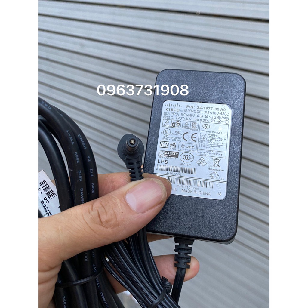 Dây nguồn điện thoại IP phone Cisco 48V-0.38A chính hãng