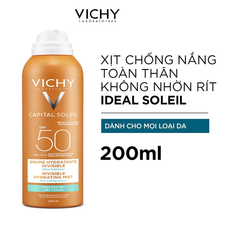 Xịt chống nắng toàn thân Vichy Captial Soleil SPF50 200ml