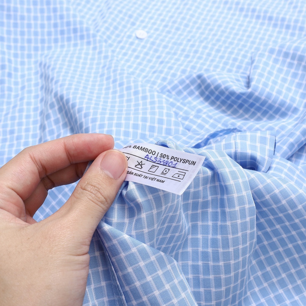 [MẪU MỚI] Áo sơ mi nam dài tay ARISTINO phom Regular fit, họa tiết kẻ trắng xanh trẻ trung, lịch lãm - ALS33801