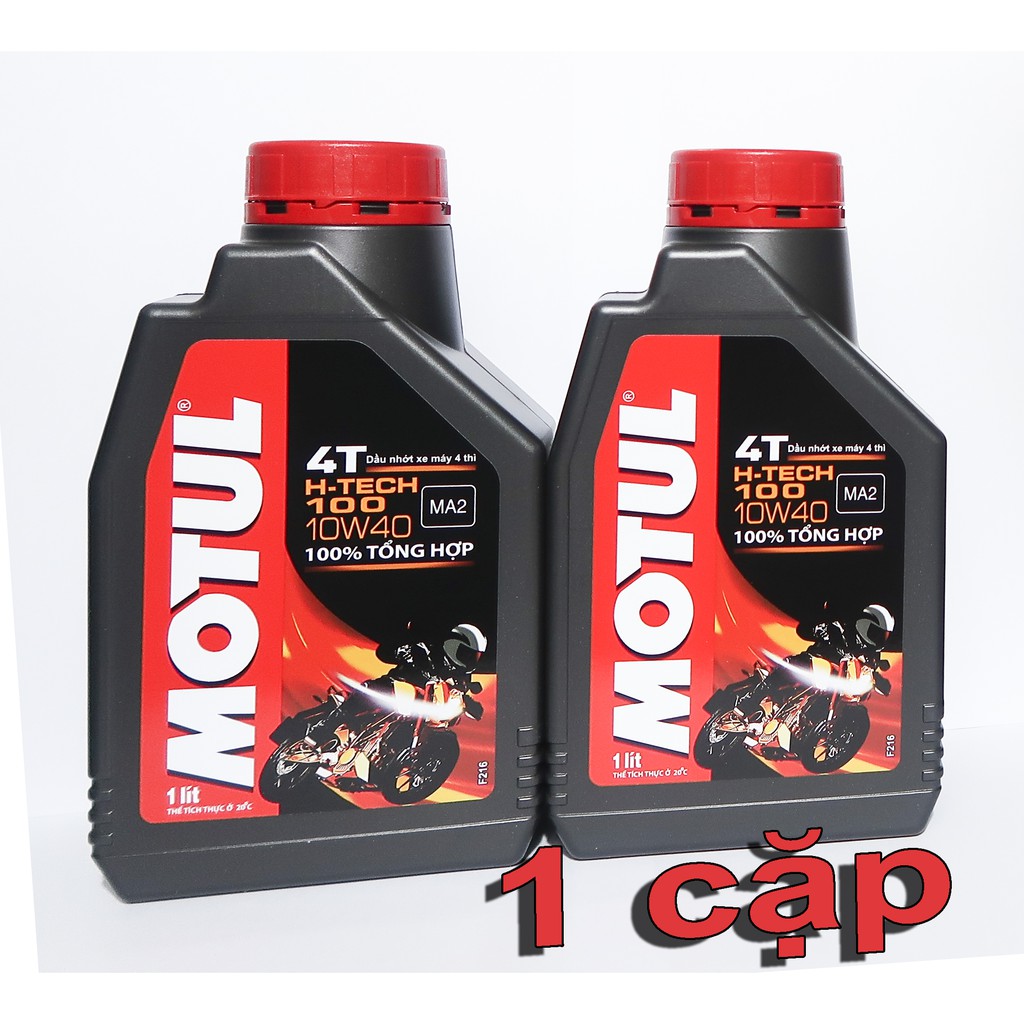 2 Chai Nhớt Motul H-tech 10W40 Tổng Hợp Cho Xe Số Và Côn Tay Thể Thao - CHÍNH HÃNG